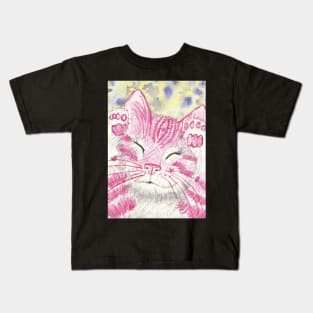 Happy Cat pink Kids T-Shirt